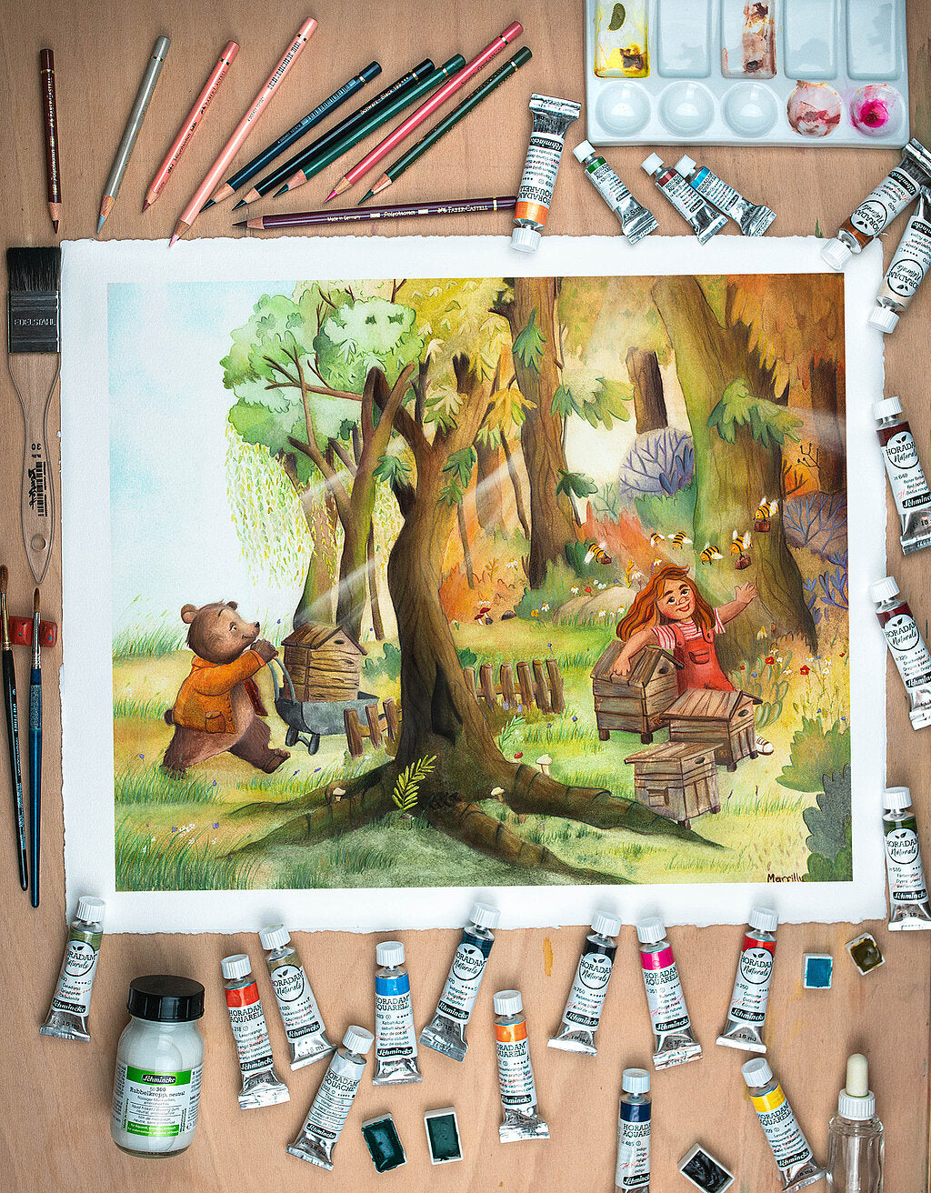 Traditional Illustration of a Children’s Book using HORADAM® Naturals & HORADAM® Watercolour - Marrillu