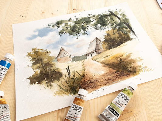 Landscape painting with HORADAM® AQUARELL – by Jowita Marczuk